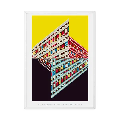 Eye For London Prints Le Corbusier's Unité D'habitation Art Print Poster In White