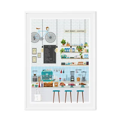 Eye For London Prints London Coffee Shop Art Print In Brown