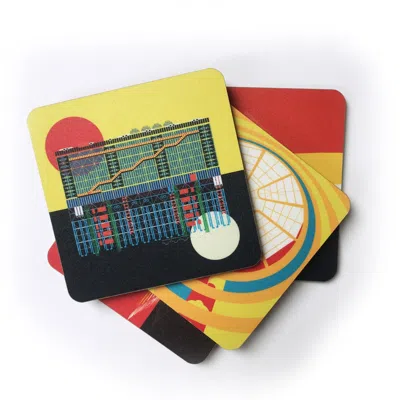 Eye For London Prints Museums Of The World Coaster Set In Multi