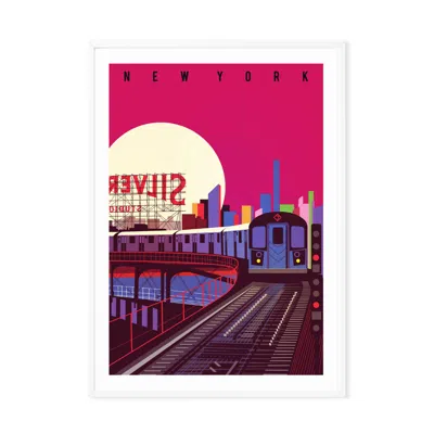 Eye For London Prints New York City Subway Illustrated Art Print In Multi