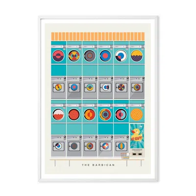 Eye For London Prints The Barbican Launderette Art Print In Orange