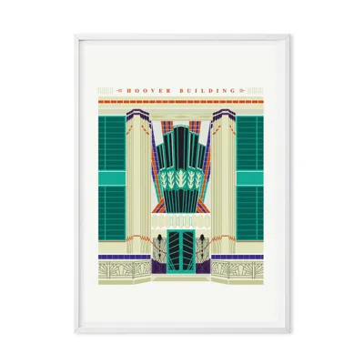 Eye For London Prints The Hoover Building Art Print Poster In Black/blue/green/white