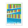 Eye For London Prints Tooting Bec Lido Illustrated Art Print In Green/red/yellow
