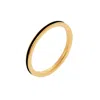 Eye M Women's Enamel Slim Band Ring In Black In Gold