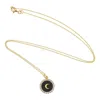 Eye M Women's Moon Crystal Necklace In Black In Black