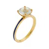 Eye M Women's Topaz Enamel Slim Band Ring In Neon Blue In Silver