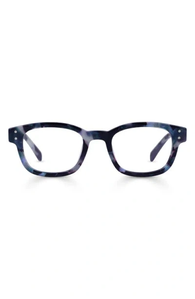Eyebobs Biff 45mm Square Reading Glasses In Blueberry Tortoise