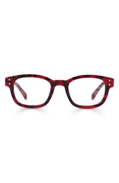 Eyebobs Biff 45mm Square Reading Glasses In Poppy Red Tortoise