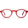 Eyebobs Board Stiff 43mm Round Reading Glasses In Milky Red