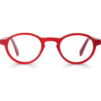 Eyebobs Board Stiff 43mm Round Reading Glasses In Milky Red