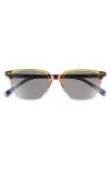 Eyebobs C Suite 50mm Square Reading Glasses In Stripe/blue Grey/grey