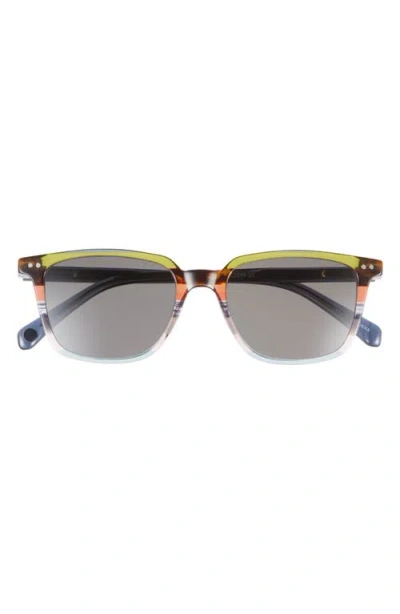 Eyebobs C Suite 50mm Square Reading Glasses In Stripe/blue Grey/grey
