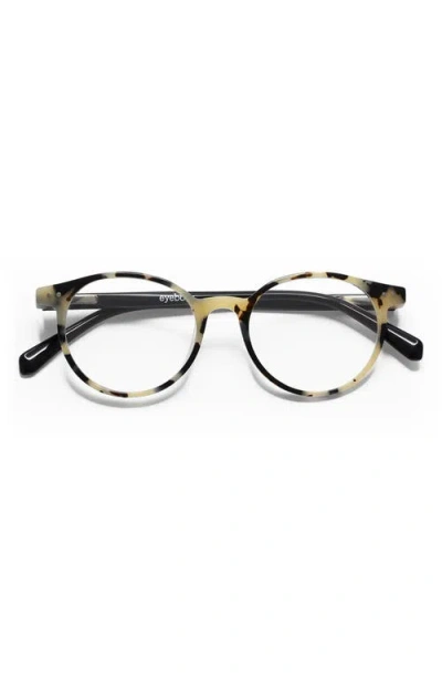 Eyebobs Case Closed 49mm Round Reading Glasses In Black White Tort/clear