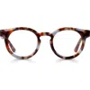 Eyebobs Come Around 47mm Round Reading Glasses In Soft Teal And Brown Tortoise