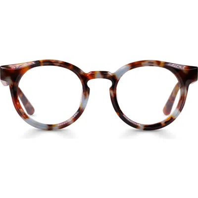 Eyebobs Come Around 47mm Round Reading Glasses In Soft Teal And Brown Tortoise