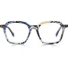 Eyebobs Foursquare 51mm Square Reading Glasses In Blue Pattern Layer