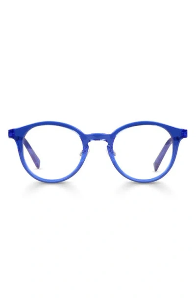 Eyebobs Golden Age 45mm Reading Glasses In Cobalt Crystal/silver