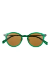 Eyebobs Golden Age 45mm Small Polarized Round Sunglasses In Green