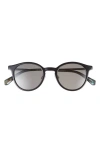 Eyebobs Golden Age 45mm Small Polarized Round Sunglasses In Black/silver/grey