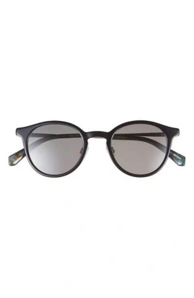 Eyebobs Golden Age 45mm Small Polarized Round Sunglasses In Black/silver/grey