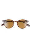 Eyebobs Golden Age 45mm Small Polarized Round Sunglasses In Brown Multi-stripe/brown