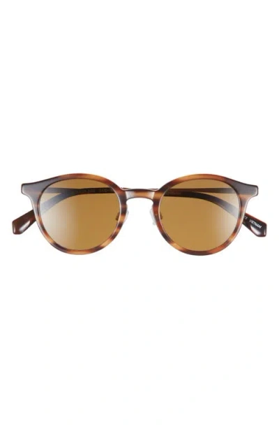 Eyebobs Golden Age 45mm Small Polarized Round Sunglasses In Brown Multi-stripe/brown