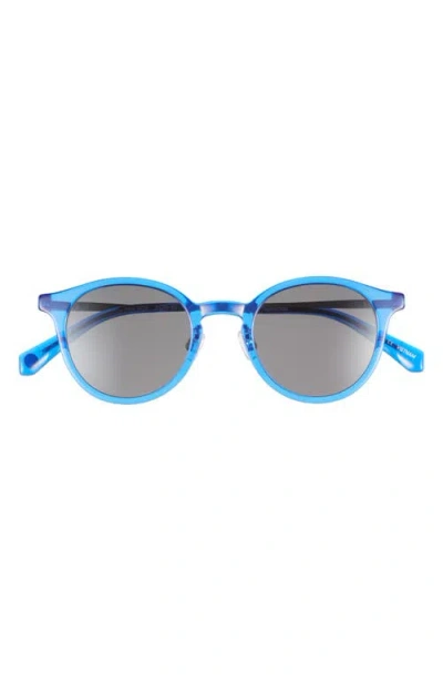 Eyebobs Golden Age 45mm Small Polarized Round Sunglasses In Cobalt Crystal/grey