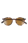Eyebobs Golden Age 45mm Small Polarized Round Sunglasses In Rainbow Tortoise/brown