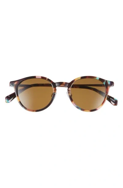 Eyebobs Golden Age 45mm Small Polarized Round Sunglasses In Rainbow Tortoise/brown
