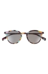 Eyebobs Golden Age 45mm Small Polarized Round Sunglasses In Rainbow Tortoise/grey