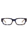 Eyebobs Head 49mm Rectangular Reading Glasses In Blue And Amber