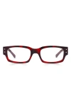 Eyebobs Head 49mm Rectangular Reading Glasses In Cherry Red Tortoise