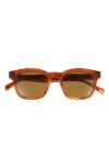 Eyebobs Humble Narrator 49mm Small Polarized Square Sunglasses In Caramel Tortoise/brown