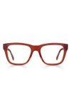 Eyebobs Kvetcher 53mm Square Reading Glasses In Half Matte Rust Orange
