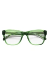 Eyebobs Kvetcher 54mm Square Reading Glasses In Green Crystal/clear