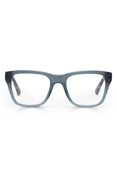 Eyebobs Kvetcher 54mm Square Reading Glasses In Transparent Grey Teal