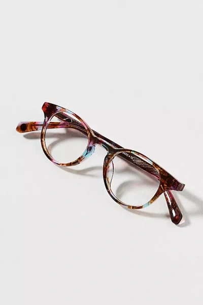 Eyebobs Miss Conduct Rainbow Marble Blue Light Readers In Brown