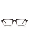 Eyebobs Mogul 50mm Rectangular Reading Glasses In Black To Grey Fade/silver