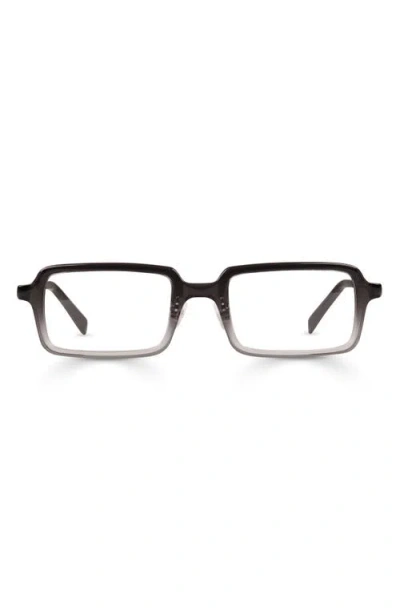 Eyebobs Mogul 50mm Rectangular Reading Glasses In Black To Grey Fade/silver