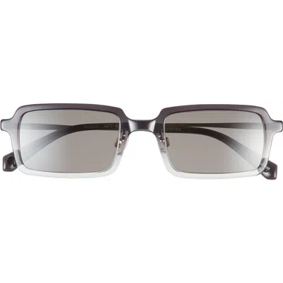 Eyebobs Mogul 50mm Small Polarized Rectangular Sunglasses In Black To Grey Fade/grey