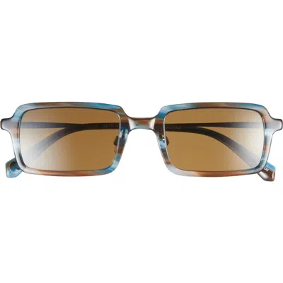 Eyebobs Mogul 50mm Small Polarized Rectangular Sunglasses In Blue/brown/gunmetal