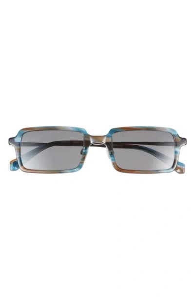 Eyebobs Mogul 50mm Small Polarized Rectangular Sunglasses In Blue/brown/gunmetal