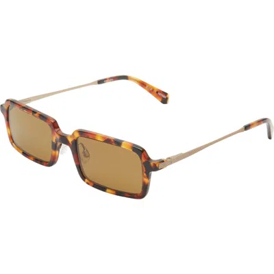 Eyebobs Mogul 50mm Small Polarized Rectangular Sunglasses In Tortoise/gold/brown