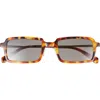 Eyebobs Mogul 50mm Small Polarized Rectangular Sunglasses In Tortoise/gold/grey