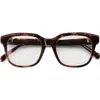 Eyebobs Nomad 50mm Blue Light Blocking Square Reading Glasses In Brown