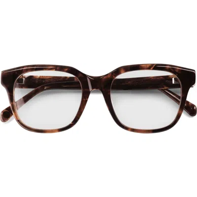 Eyebobs Nomad 50mm Blue Light Blocking Square Reading Glasses In Brown