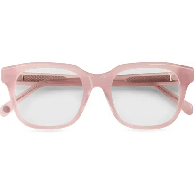 Eyebobs Nomad 50mm Blue Light Blocking Square Reading Glasses In Pink