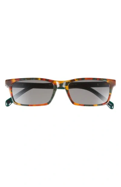 Eyebobs Number Cruncher 53mm Polarized Rectangular Sunglasses In Green/brown Tortoise Forest