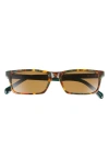 Eyebobs Number Cruncher 53mm Polarized Rectangular Sunglasses In Green/brown Tortoise/brown
