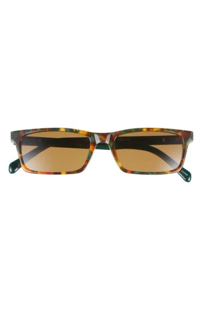 Eyebobs Number Cruncher 53mm Polarized Rectangular Sunglasses In Green/brown Tortoise/brown